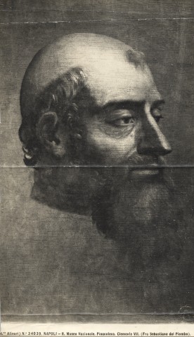 Alinari, Fratelli — Napoli - R. Museo Nazionale. Pinacoteca. Clemente VII. (Fra Sebastiano del Piombo). — insieme